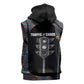 Garrett Morgan Sleeveless Zip Hoodie with Full Body Portrait, Stop Wait Go Quote, Traffic Light Design - African Pride