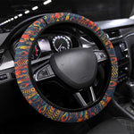 Garrett Morgan Steering Wheel Cover with Full Body Portrait, Stop Wait Go Quote, Traffic Light Design - African Pride