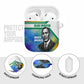 Garrett Morgan AirPods Case with Real Impact Quote, Black Inventor Portrait and Vibrant Watercolor - African Pride