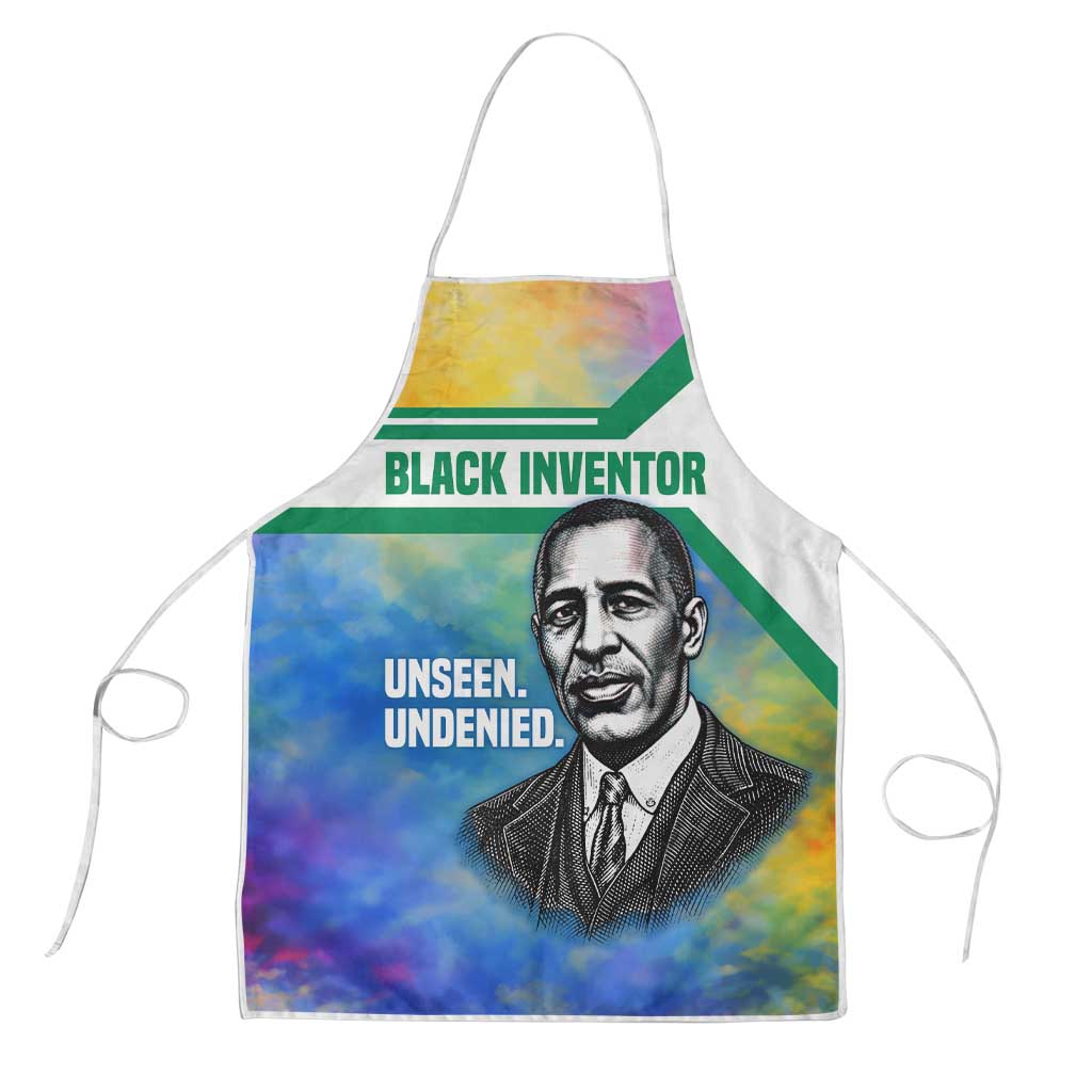 Garrett Morgan Apron with Real Impact Quote, Black Inventor Portrait and Vibrant Watercolor - African Pride