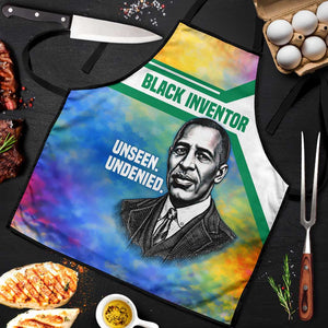 Garrett Morgan Apron with Real Impact Quote, Black Inventor Portrait and Vibrant Watercolor - African Pride