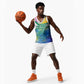 Garrett Morgan Basketball Jersey with Real Impact Quote, Black Inventor Portrait and Vibrant Watercolor - African Pride
