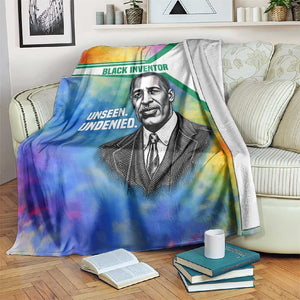 Garrett Morgan Blanket with Real Impact Quote, Black Inventor Portrait and Vibrant Watercolor - African Pride