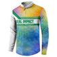 Garrett Morgan Button Sweatshirt with Real Impact Quote, Black Inventor Portrait and Vibrant Watercolor