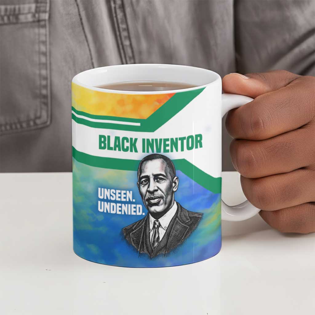 Garrett Morgan Ceramic Mug with Real Impact Quote, Black Inventor Portrait and Vibrant Watercolor - African Pride