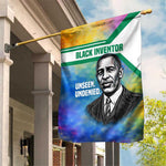 Garrett Morgan Garden Flag with Real Impact Quote, Black Inventor Portrait and Vibrant Watercolor - African Pride