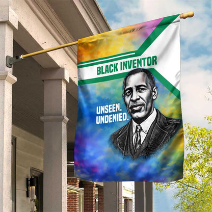 Garrett Morgan Garden Flag with Real Impact Quote, Black Inventor Portrait and Vibrant Watercolor - African Pride
