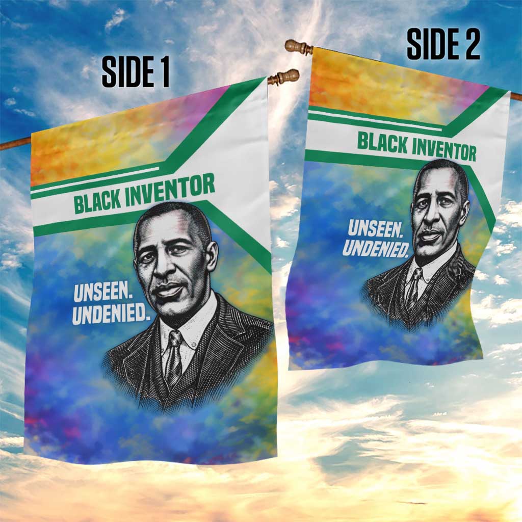 Garrett Morgan Garden Flag with Real Impact Quote, Black Inventor Portrait and Vibrant Watercolor - African Pride