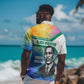 Garrett Morgan Hawaiian Shirt with Real Impact Quote, Black Inventor Portrait and Vibrant Watercolor - African Pride