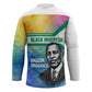 Garrett Morgan Hockey Jersey with Real Impact Quote, Black Inventor Portrait and Vibrant Watercolor - African Pride