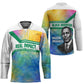 Garrett Morgan Hockey Jersey with Real Impact Quote, Black Inventor Portrait and Vibrant Watercolor - African Pride