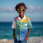 Garrett Morgan Kid Hawaiian Shirt with Real Impact Quote, Black Inventor Portrait and Vibrant Watercolor - African Pride