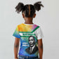 Garrett Morgan Kid T shirt with Real Impact Quote, Black Inventor Portrait and Vibrant Watercolor - African Pride