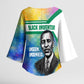 Garrett Morgan Kimono Sleeve Blouse with Real Impact Quote, Black Inventor Portrait and Vibrant Watercolor - African Pride
