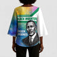 Garrett Morgan Kimono Sleeve Blouse with Real Impact Quote, Black Inventor Portrait and Vibrant Watercolor - African Pride