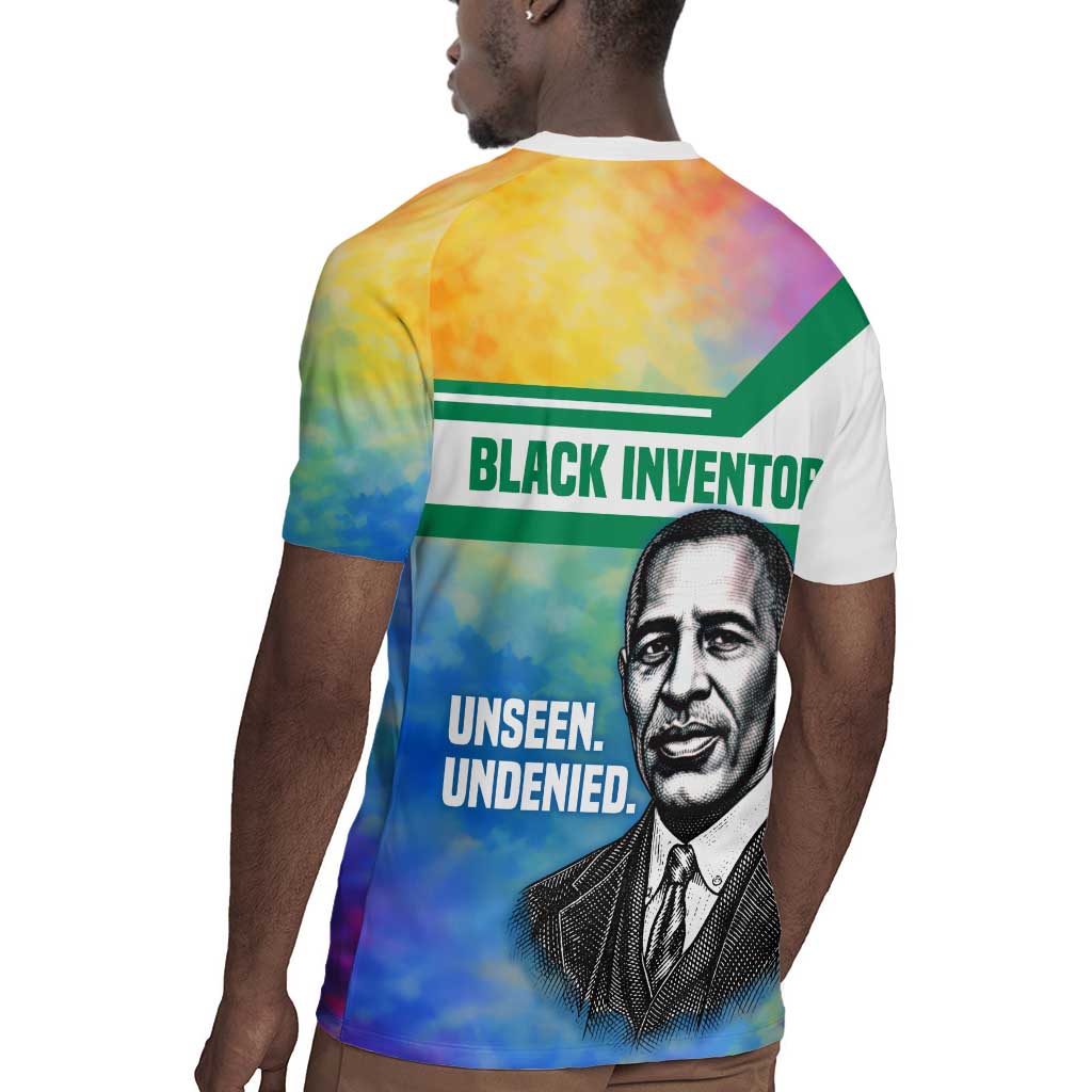 Garrett Morgan Rugby Jersey with Real Impact Quote, Black Inventor Portrait and Vibrant Watercolor - African Pride
