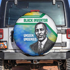 Garrett Morgan Spare Tire Cover with Real Impact Quote, Black Inventor Portrait and Vibrant Watercolor - African Pride