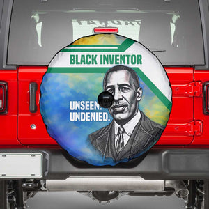 Garrett Morgan Spare Tire Cover with Real Impact Quote, Black Inventor Portrait and Vibrant Watercolor - African Pride
