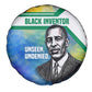 Garrett Morgan Spare Tire Cover with Real Impact Quote, Black Inventor Portrait and Vibrant Watercolor - African Pride