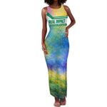 Garrett Morgan Tank Maxi Dress with Real Impact Quote, Black Inventor Portrait and Vibrant Watercolor - African Pride