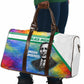 Garrett Morgan Travel Bag with Real Impact Quote, Black Inventor Portrait and Vibrant Watercolor - African Pride