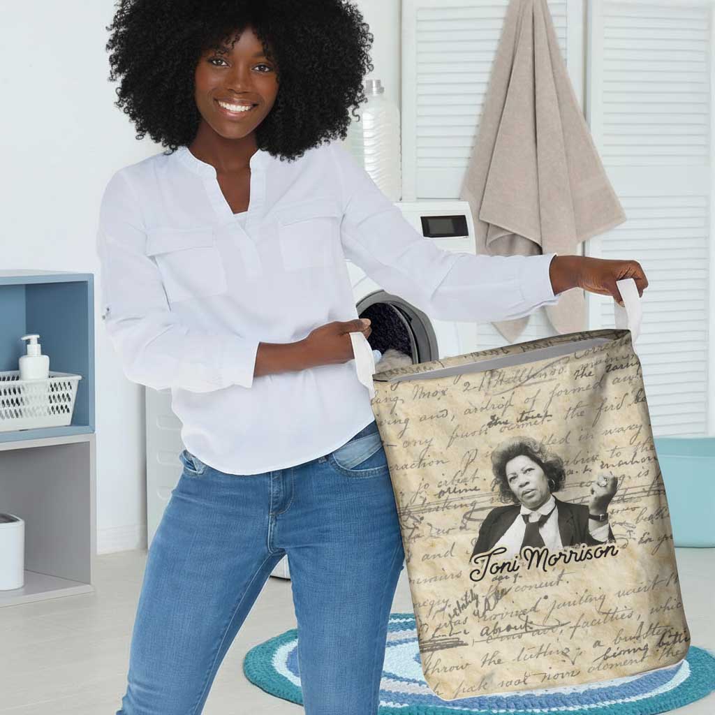Toni Morrison Laundry Basket Handwritten Manuscript Powerful Portrait with Feather Pen Quote - African Pride