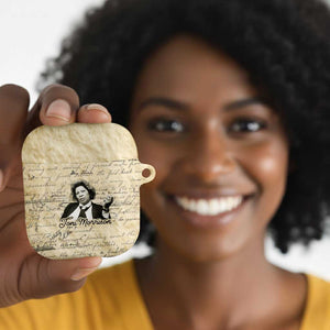 Toni Morrison AirPods Case Handwritten Manuscript Powerful Portrait with Feather Pen Quote - African Pride