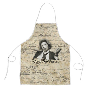 Toni Morrison Apron Handwritten Manuscript Powerful Portrait with Feather Pen Quote - African Pride