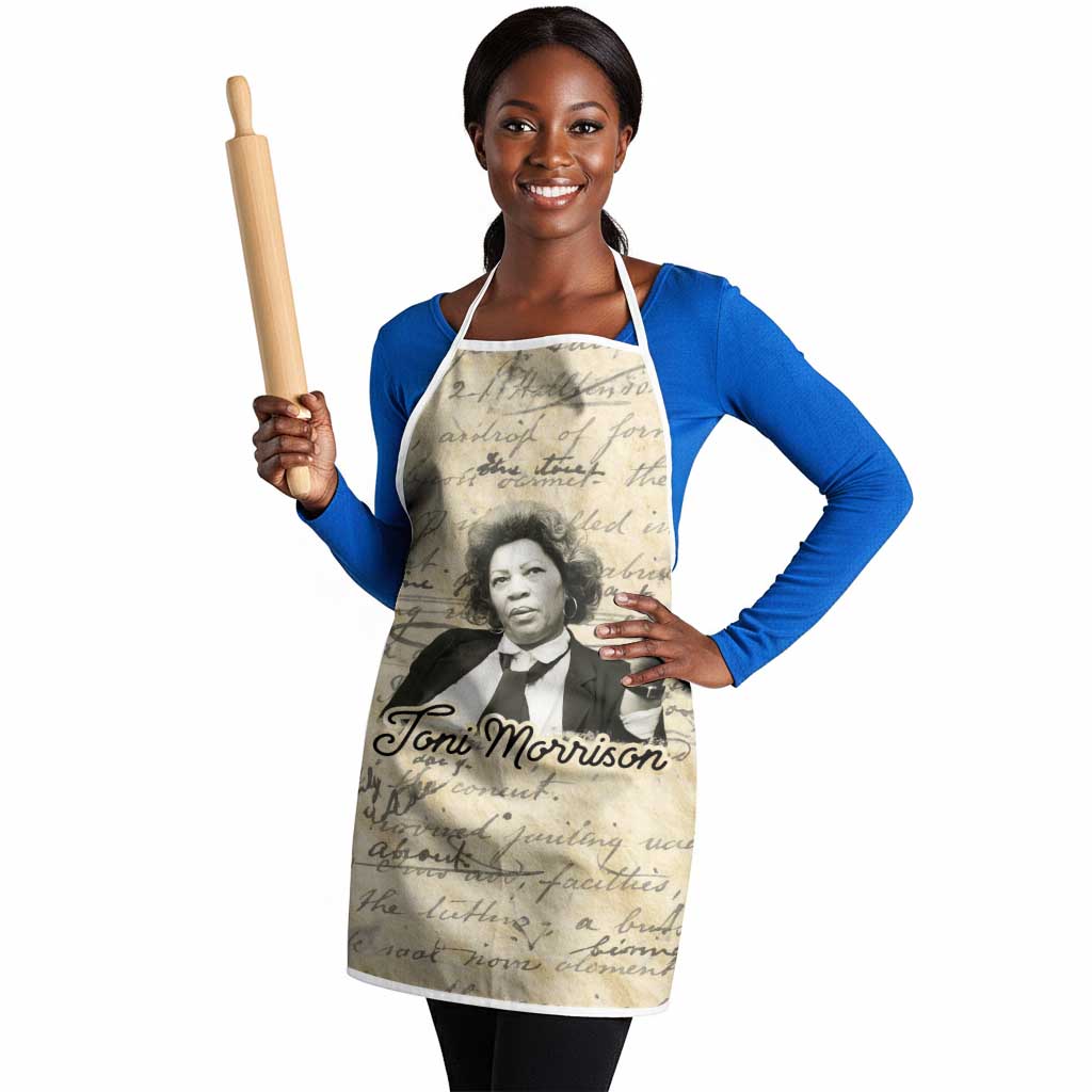 Toni Morrison Apron Handwritten Manuscript Powerful Portrait with Feather Pen Quote - African Pride