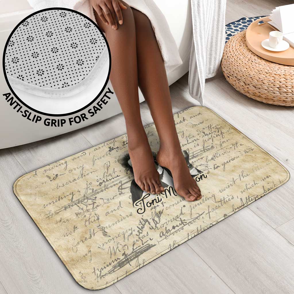 Toni Morrison Bathroom Set Handwritten Manuscript Powerful Portrait with Feather Pen Quote - African Pride