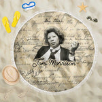 Toni Morrison Beach Blanket Handwritten Manuscript Powerful Portrait with Feather Pen Quote - African Pride