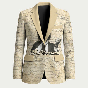 Toni Morrison Blazer Handwritten Manuscript Powerful Portrait with Feather Pen Quote - African Pride