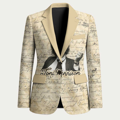 Toni Morrison Blazer Handwritten Manuscript Powerful Portrait with Feather Pen Quote - African Pride