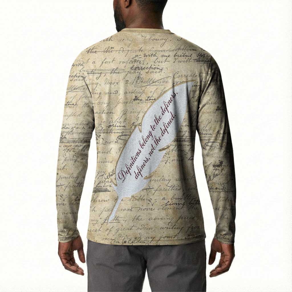 Toni Morrison Button Sweatshirt Handwritten Manuscript Powerful Portrait with Feather Pen Quote