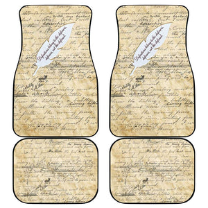 Toni Morrison Car Mats Handwritten Manuscript Powerful Portrait with Feather Pen Quote - African Pride