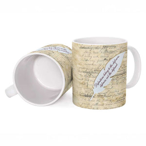 Toni Morrison Ceramic Mug Handwritten Manuscript Powerful Portrait with Feather Pen Quote - African Pride