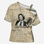 Toni Morrison Cross Shoulder Shirt Handwritten Manuscript Powerful Portrait with Feather Pen Quote - African Pride