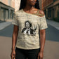 Toni Morrison Cross Shoulder Shirt Handwritten Manuscript Powerful Portrait with Feather Pen Quote - African Pride