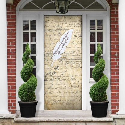 Toni Morrison Door Cover Handwritten Manuscript Powerful Portrait with Feather Pen Quote - African Pride