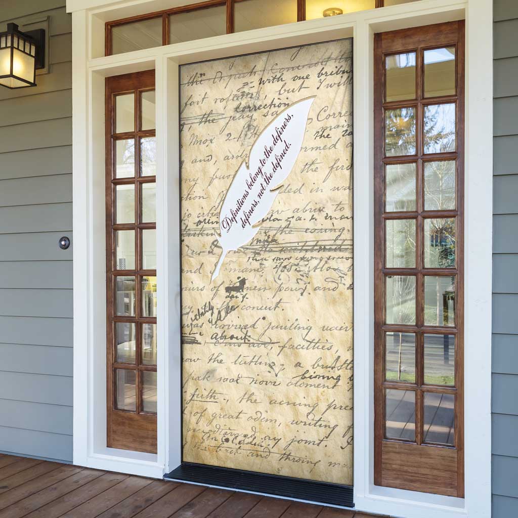 Toni Morrison Door Cover Handwritten Manuscript Powerful Portrait with Feather Pen Quote - African Pride