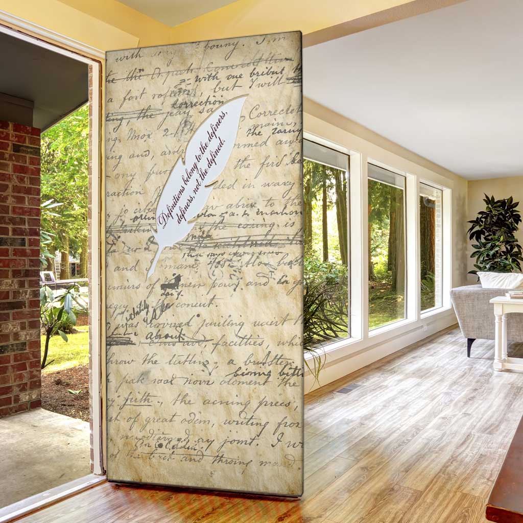 Toni Morrison Door Cover Handwritten Manuscript Powerful Portrait with Feather Pen Quote - African Pride