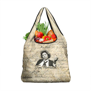 Toni Morrison Grocery Bag Handwritten Manuscript Powerful Portrait with Feather Pen Quote - African Pride
