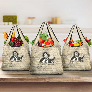 Toni Morrison Grocery Bag Handwritten Manuscript Powerful Portrait with Feather Pen Quote - African Pride