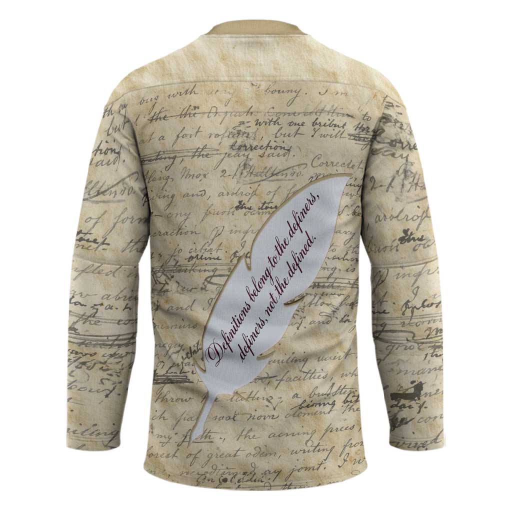 Toni Morrison Hockey Jersey Handwritten Manuscript Powerful Portrait with Feather Pen Quote - African Pride