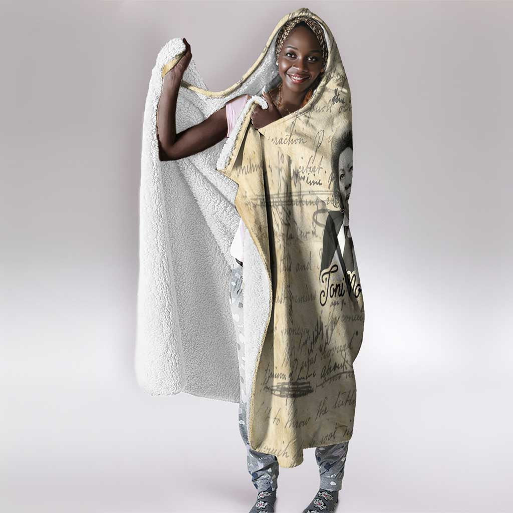 Toni Morrison Hooded Blanket Handwritten Manuscript Powerful Portrait with Feather Pen Quote - African Pride
