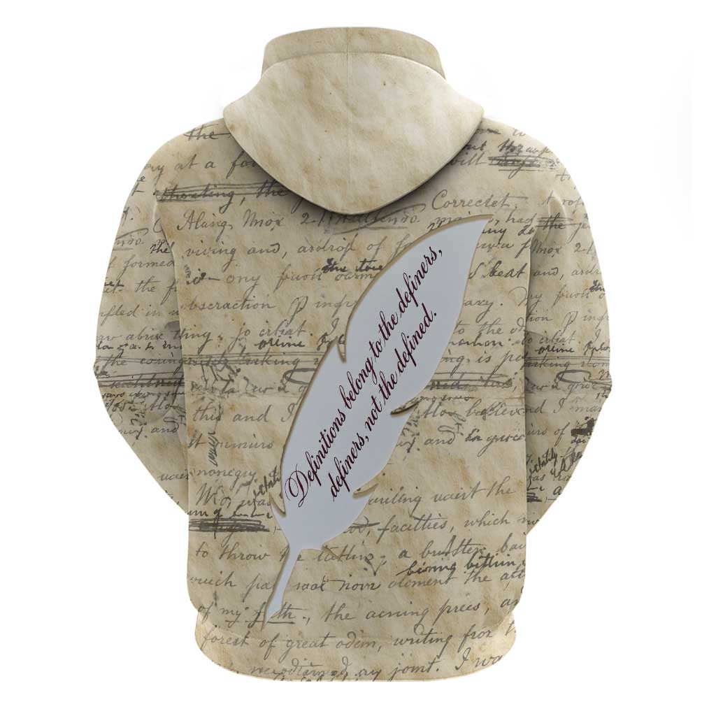Toni Morrison Hoodie Handwritten Manuscript Powerful Portrait with Feather Pen Quote - African Pride