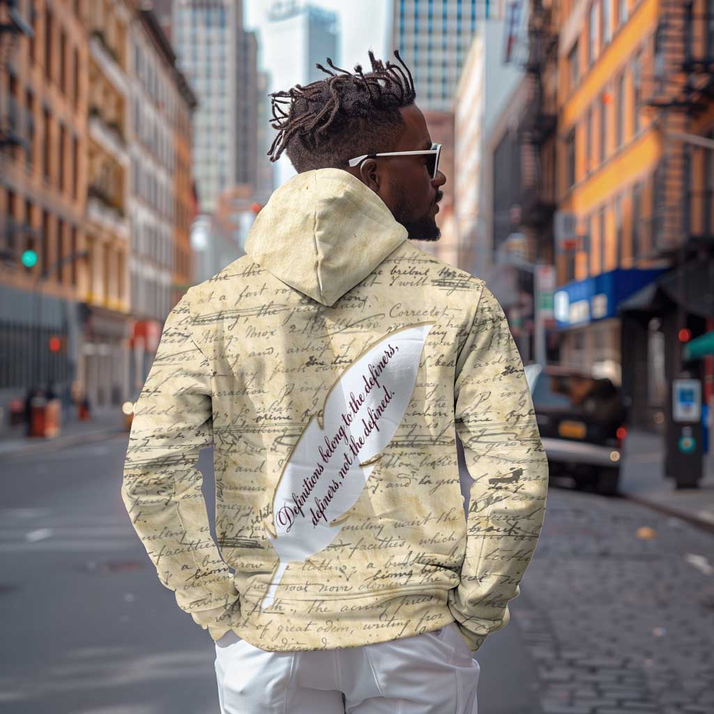 Toni Morrison Hoodie Handwritten Manuscript Powerful Portrait with Feather Pen Quote - African Pride