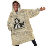 Toni Morrison Kid Wearable Blanket Hoodie Handwritten Manuscript Powerful Portrait with Feather Pen Quote - African Pride