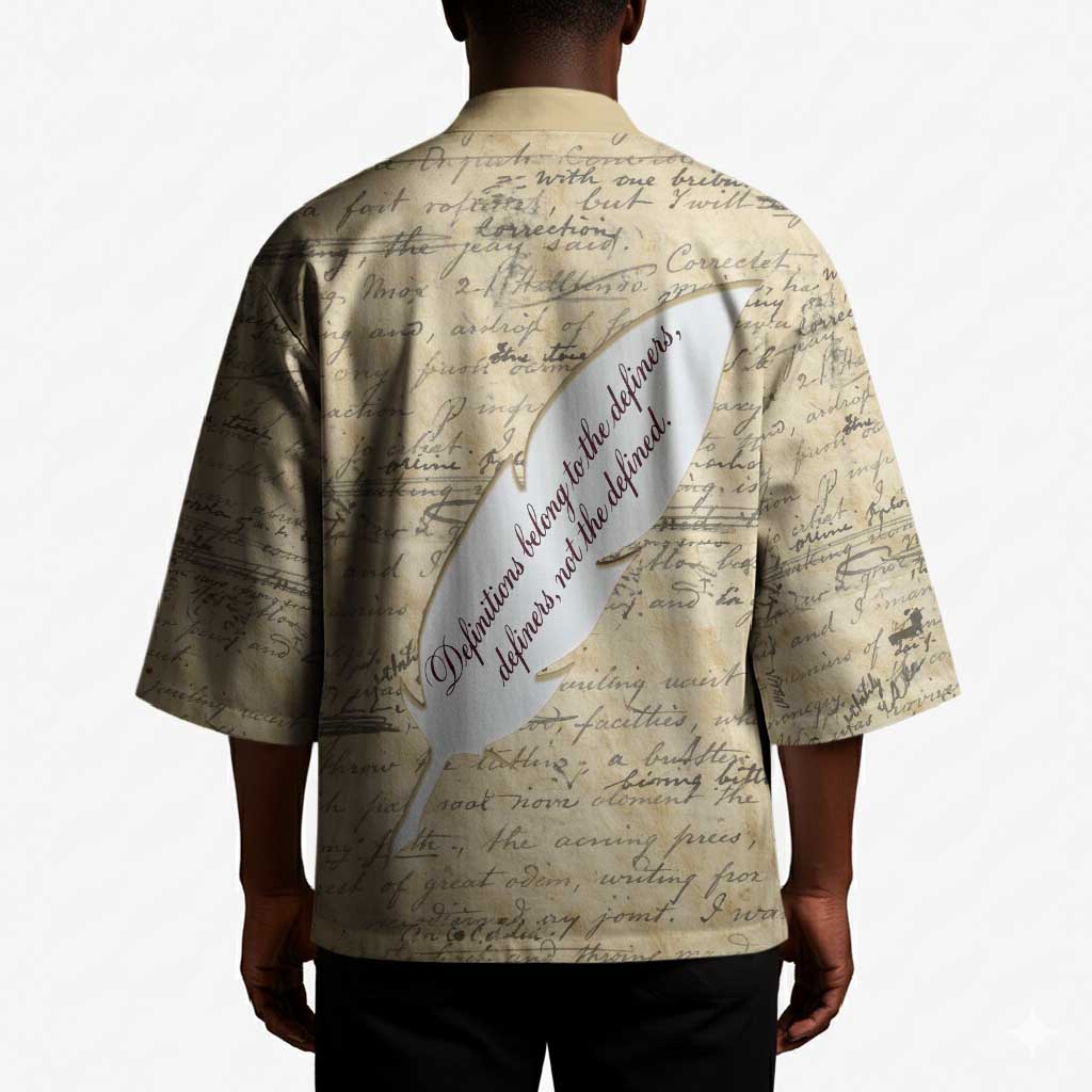 Toni Morrison Kimono Handwritten Manuscript Powerful Portrait with Feather Pen Quote - African Pride