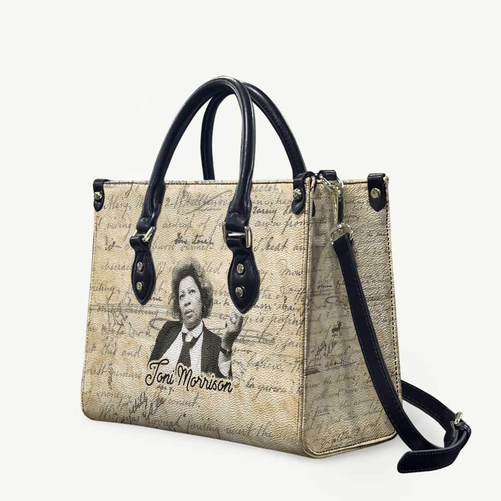 Toni Morrison Leather Bag Handwritten Manuscript Powerful Portrait with Feather Pen Quote - African Pride